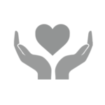 Hands holding a heart icon